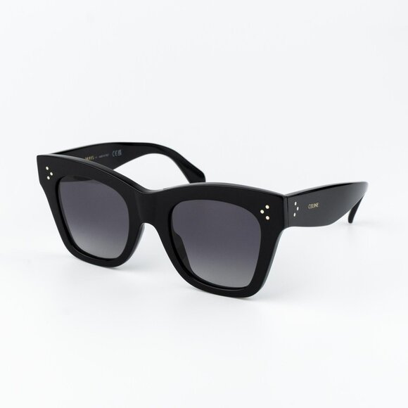 Celine 3 DOTS Women Sunglasses Black Grey Gradient CL4004IN 01D NEW AUTHENTIC - Picture 1 of 13